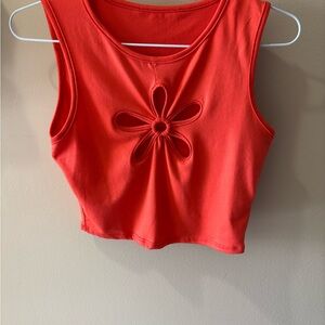 Flower Cutout Tank  Coral Size small Soft buttery fabric